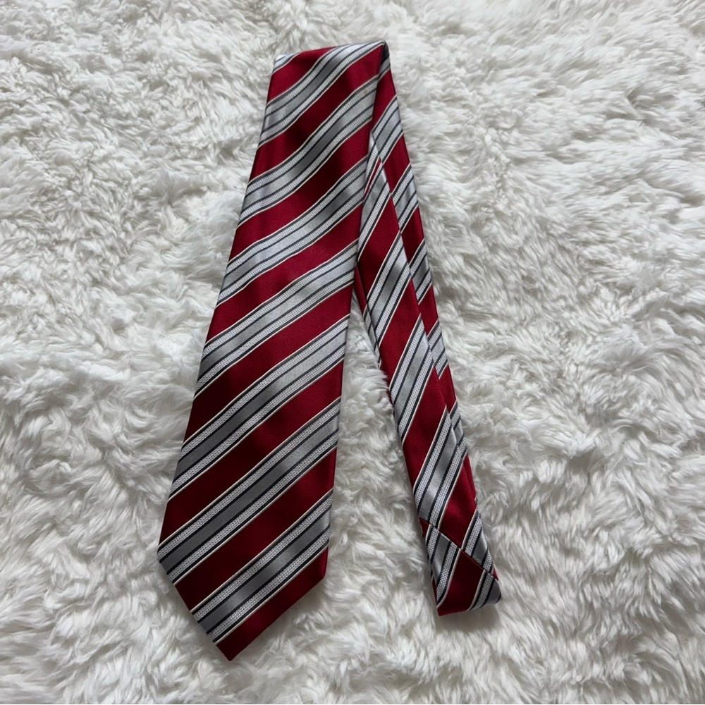 Donald Trump Classic Red and Gray Striped Neck Tie